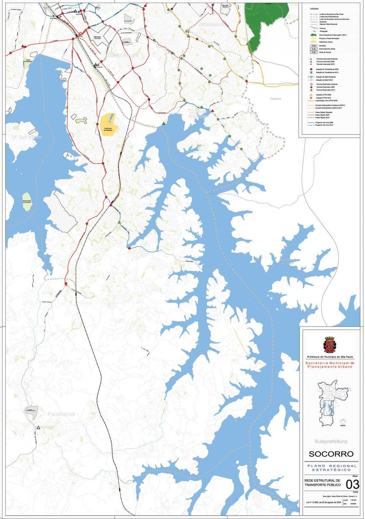 Karte Capela do Socorro Sao Paulo - Sabiedriskais transports