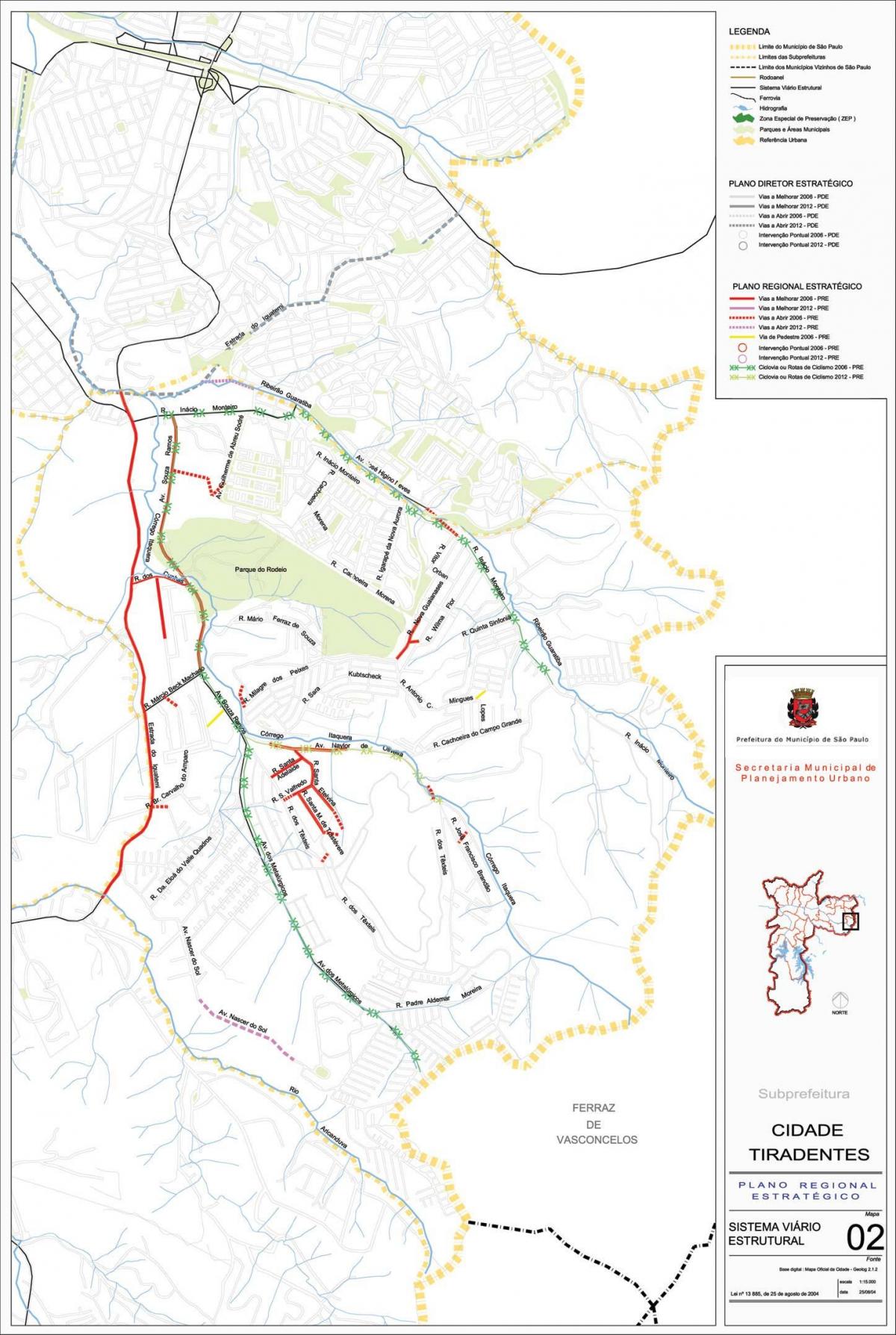 Karte Cidade Tiradentes Sao Paulo - Ceļi