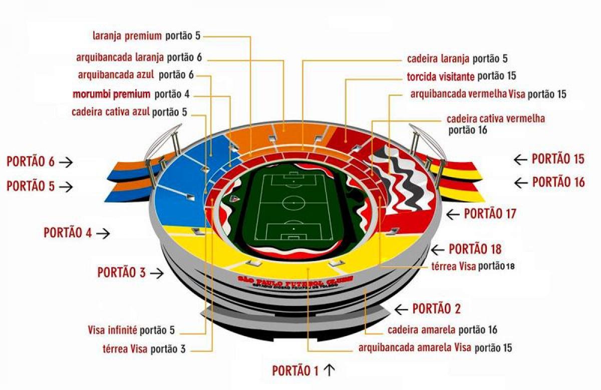 Karte Cícero-Pompeu-de-Toledo stadions