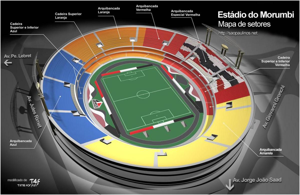 Karte Cícero-Pompeu-de-Toledo São Paulo stadionā