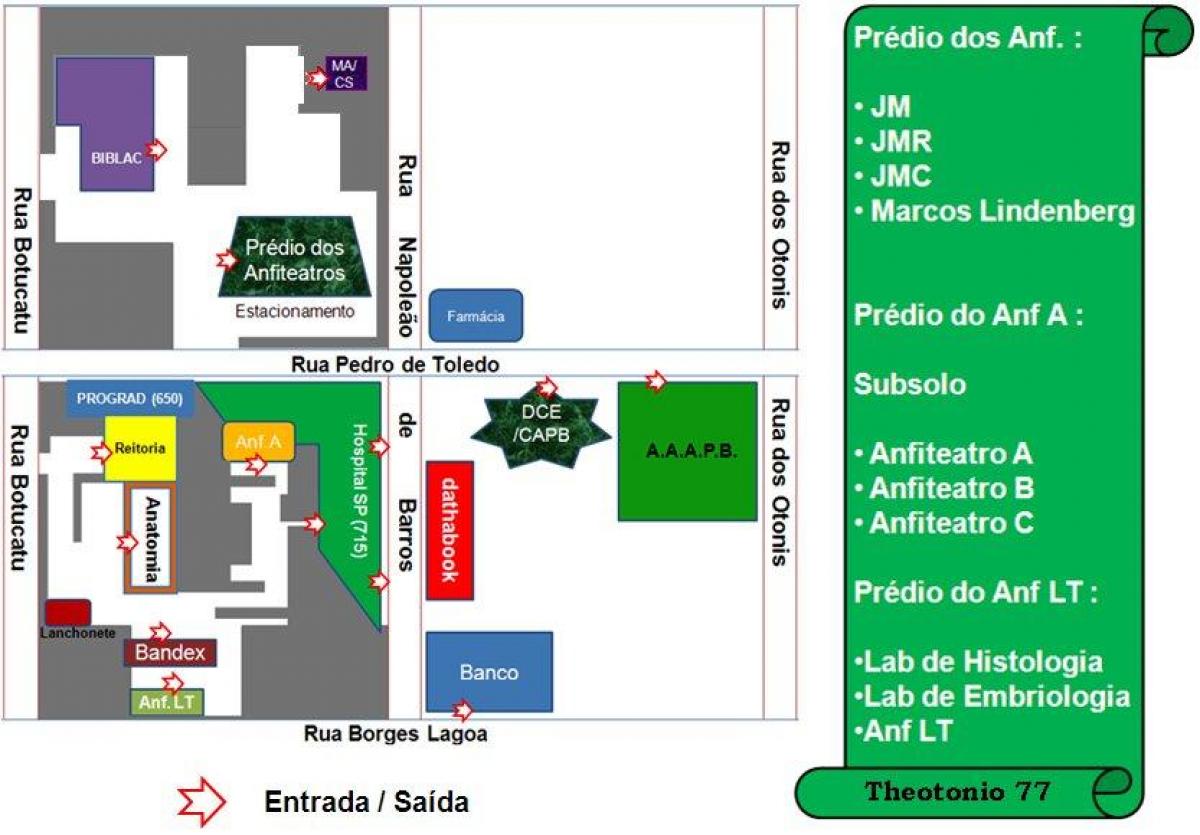Karte federālā universitāte-Sao Paulo - UNIFESP