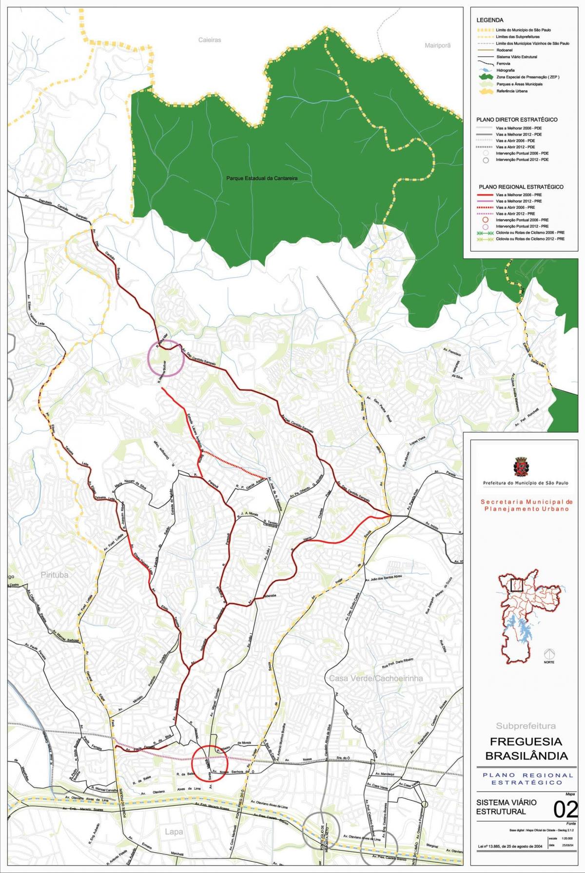 Karte Freguesia darīt - Sao Paulo - Ceļi