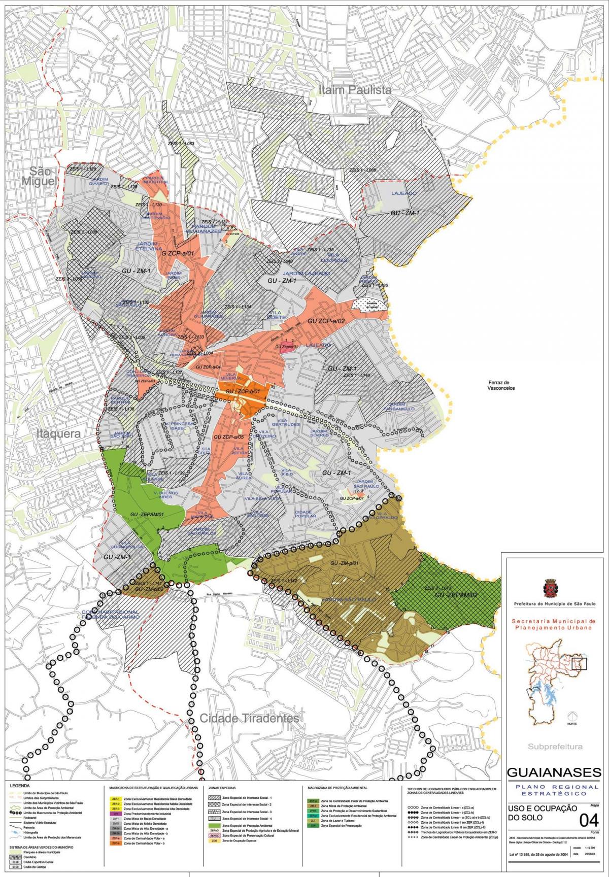 Karte Guaianases Sao Paulo - Nodarbošanās augsnes