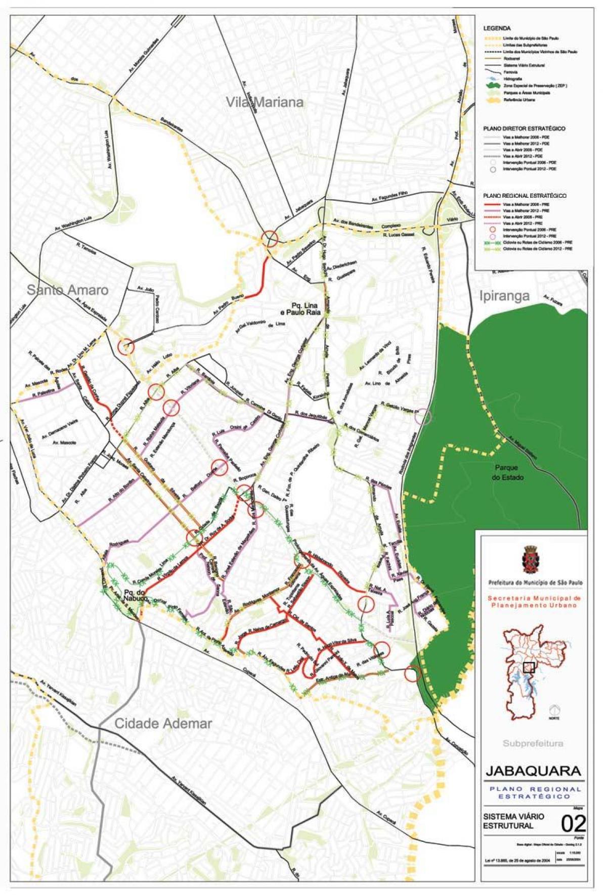 Karte Jabaquara Sao Paulo - Ceļi