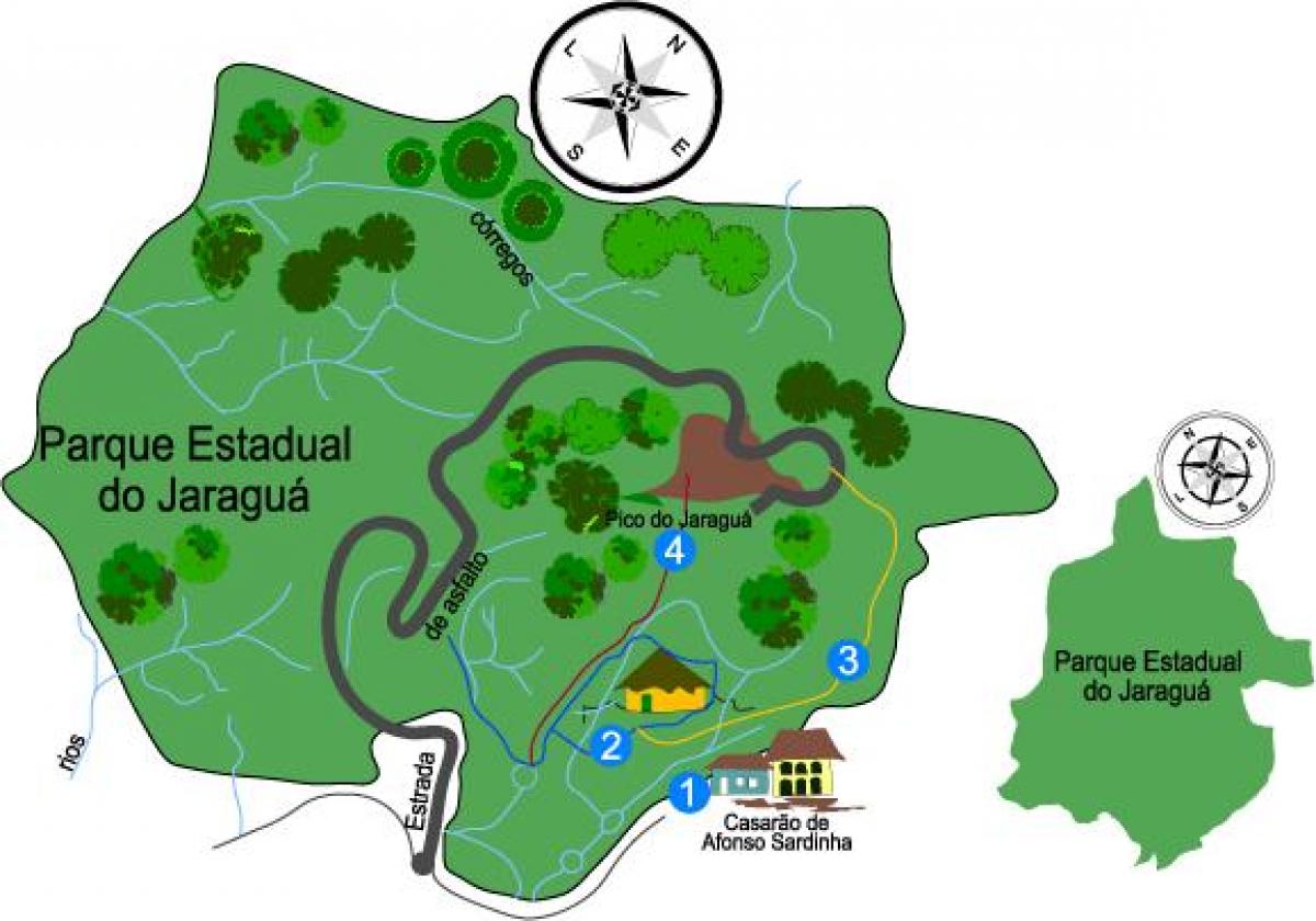 Karte Jaraguá Parks