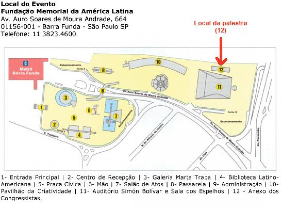 Karte latīņamerikas Piemiņas Sao Paulo