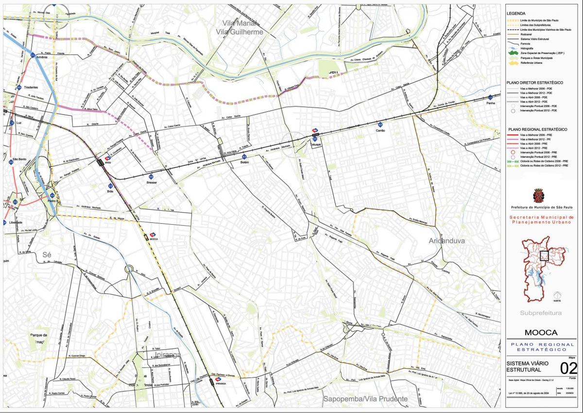 Karte Mooca Sao Paulo - Ceļi