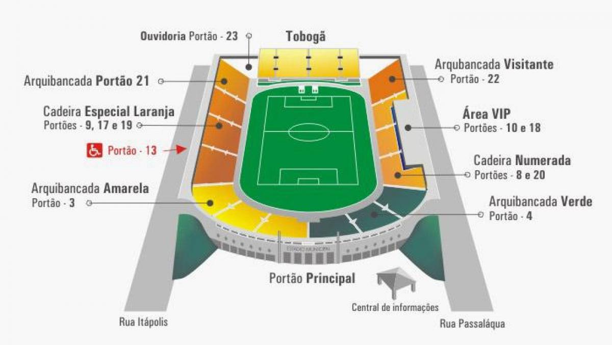 Karte Pacaembu stadionā