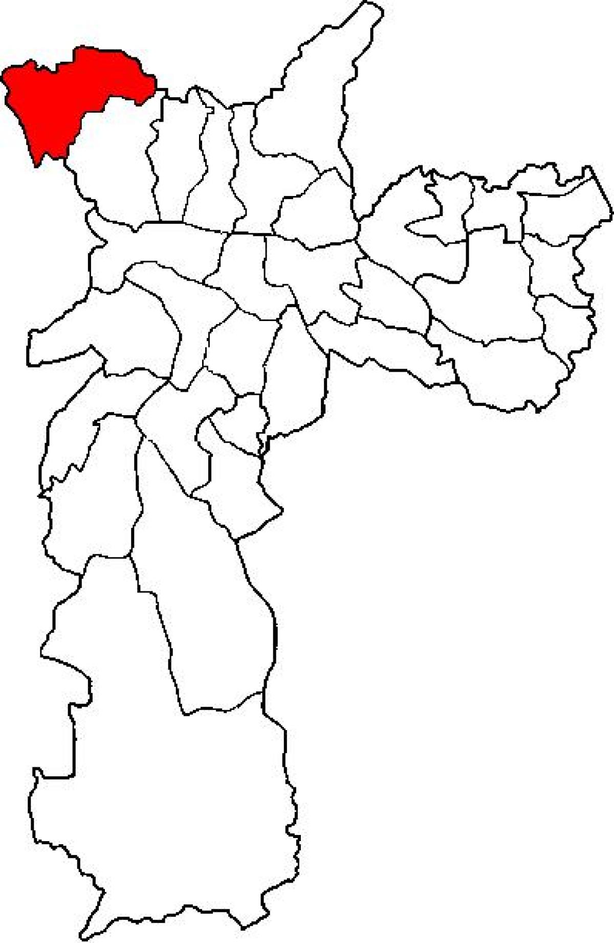 Karte Perus sub-prefektūrā Sao Paulo