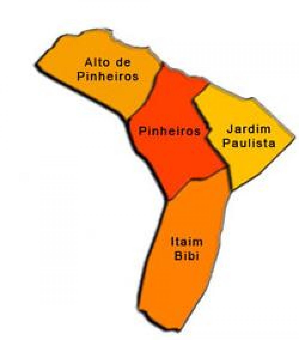 Karte Pinheiros sub-prefecture