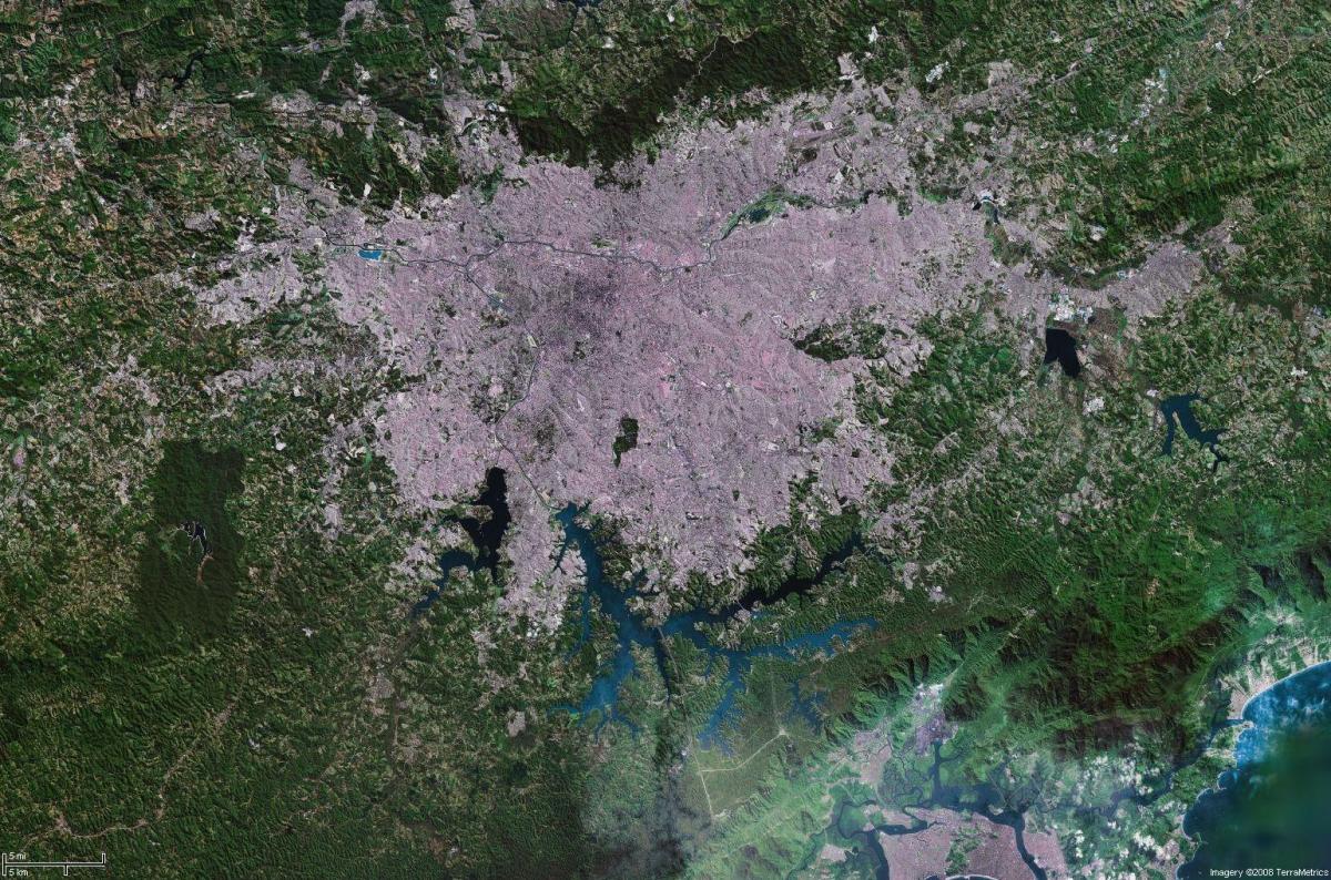 Karte São Paulo satelītu