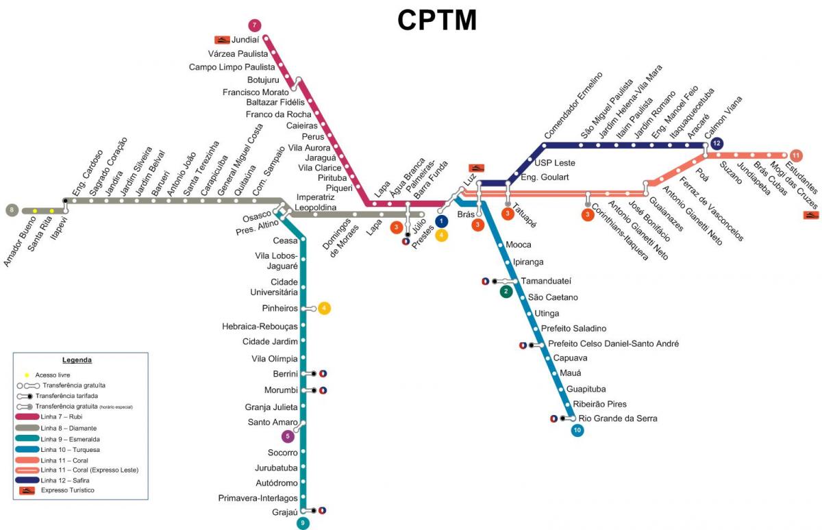 Karte São Paulo CPTM