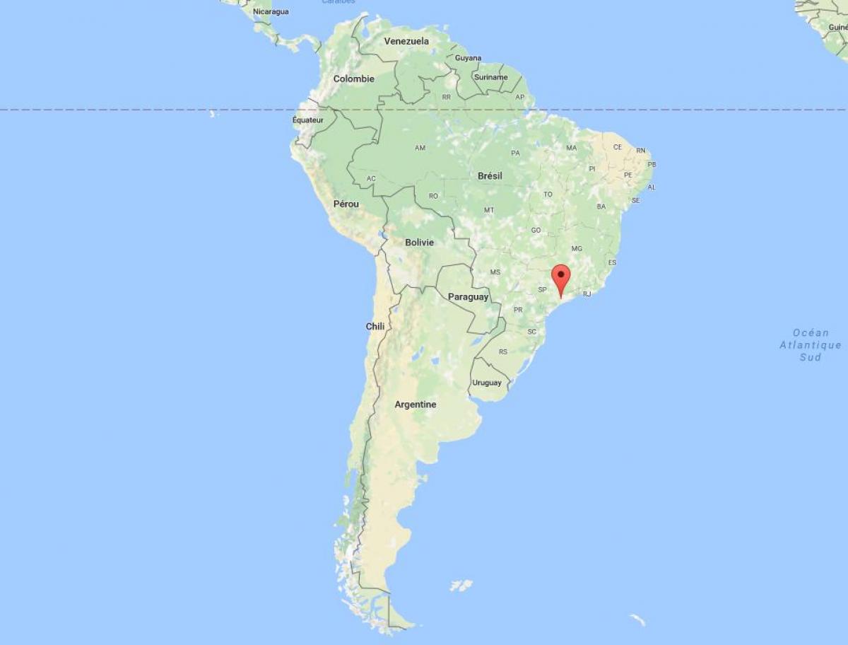 Karte São Paulo Dienvidamerikā