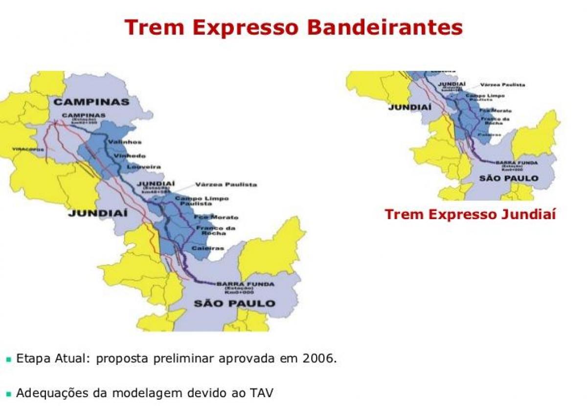 Karte São Paulo Expresso Bandeirantes