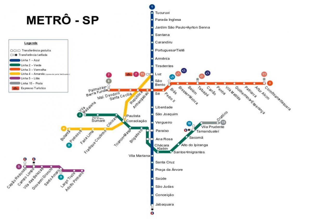 Karte sanpaulu metro