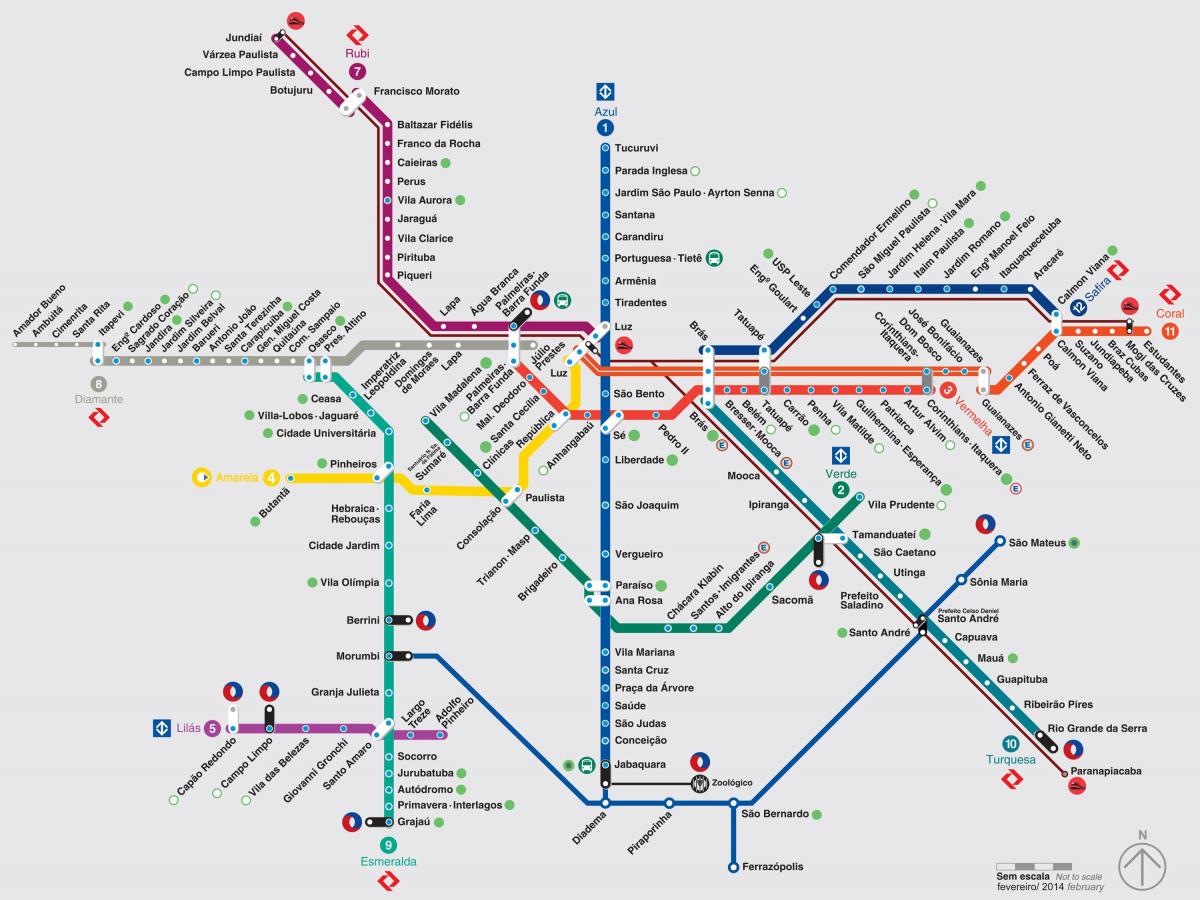 Karte São Paulo transports