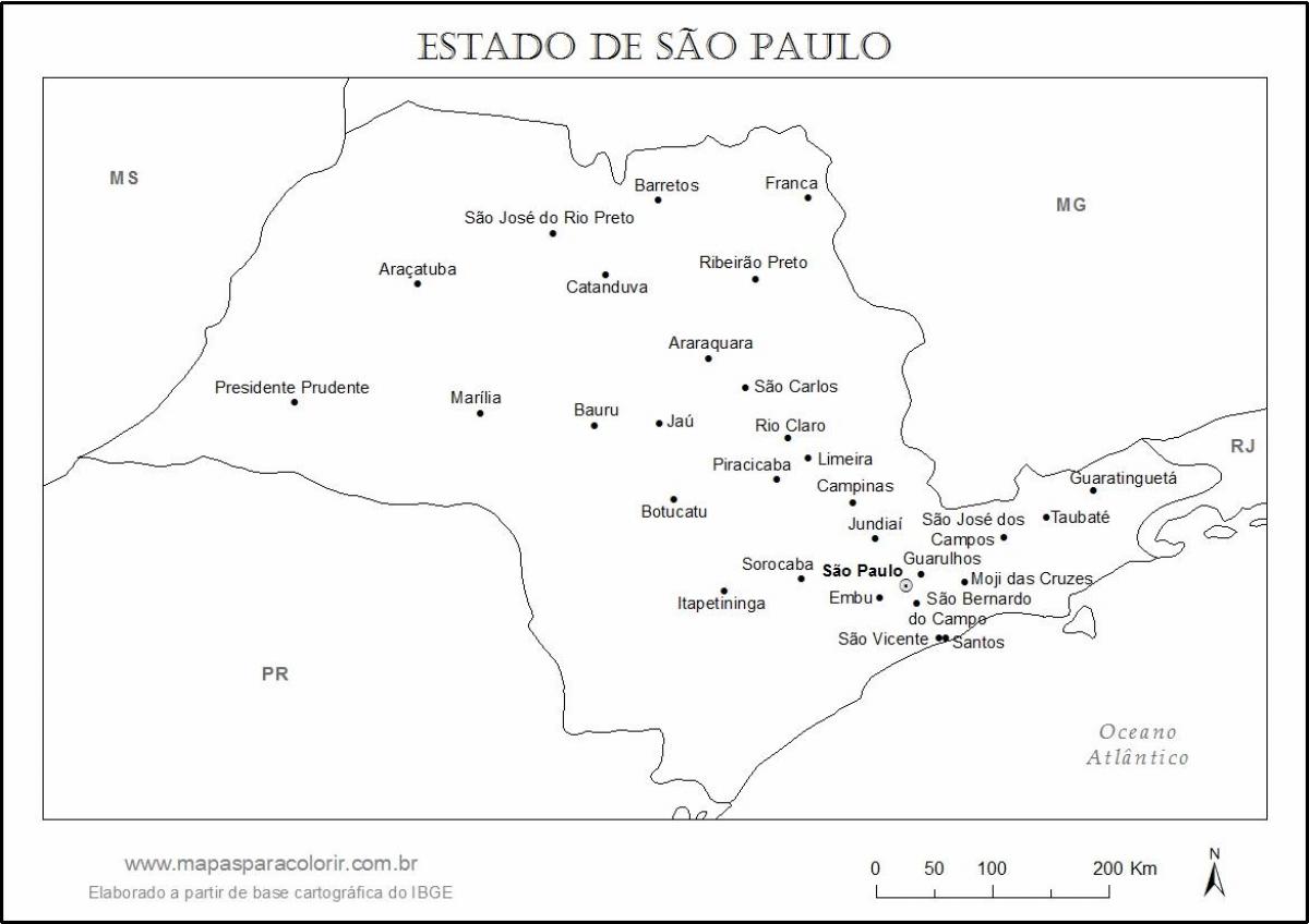 Karte São Paulo virgin - lielākajās pilsētās