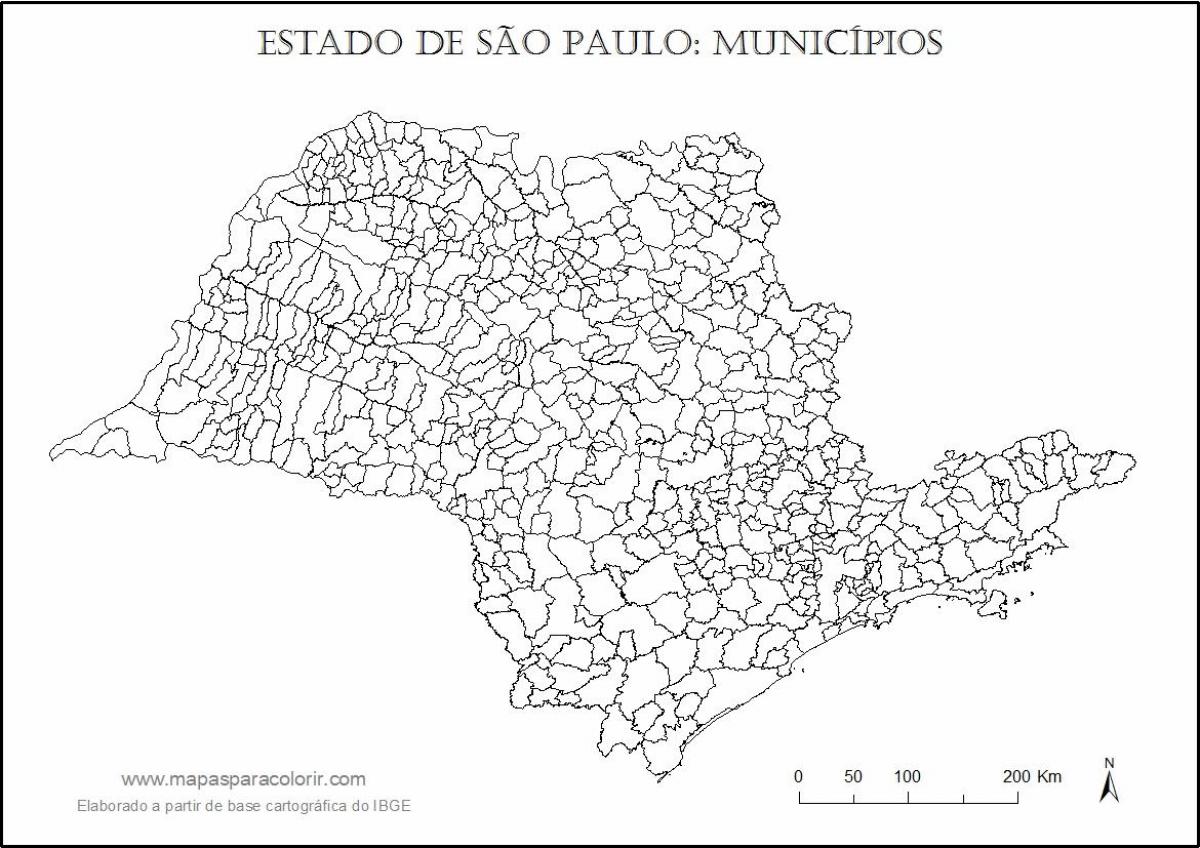 Karte São Paulo virgin - pašvaldības