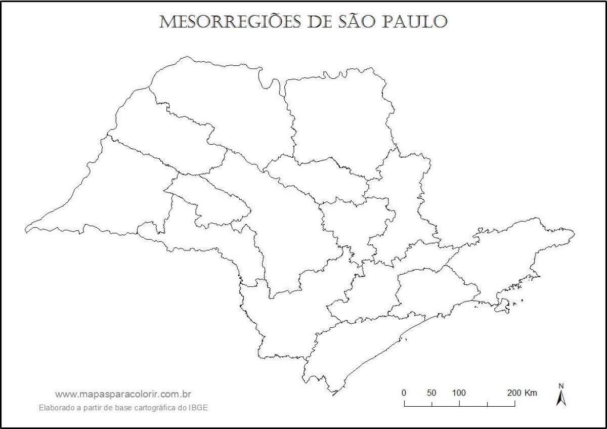Karte São Paulo virgin - reģionos