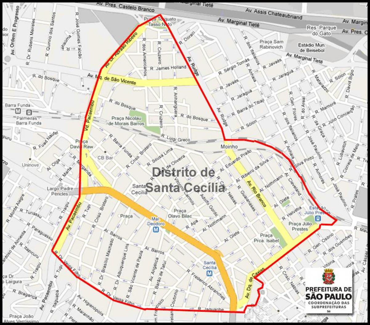 Karte Santa Cecília Sao Paulo