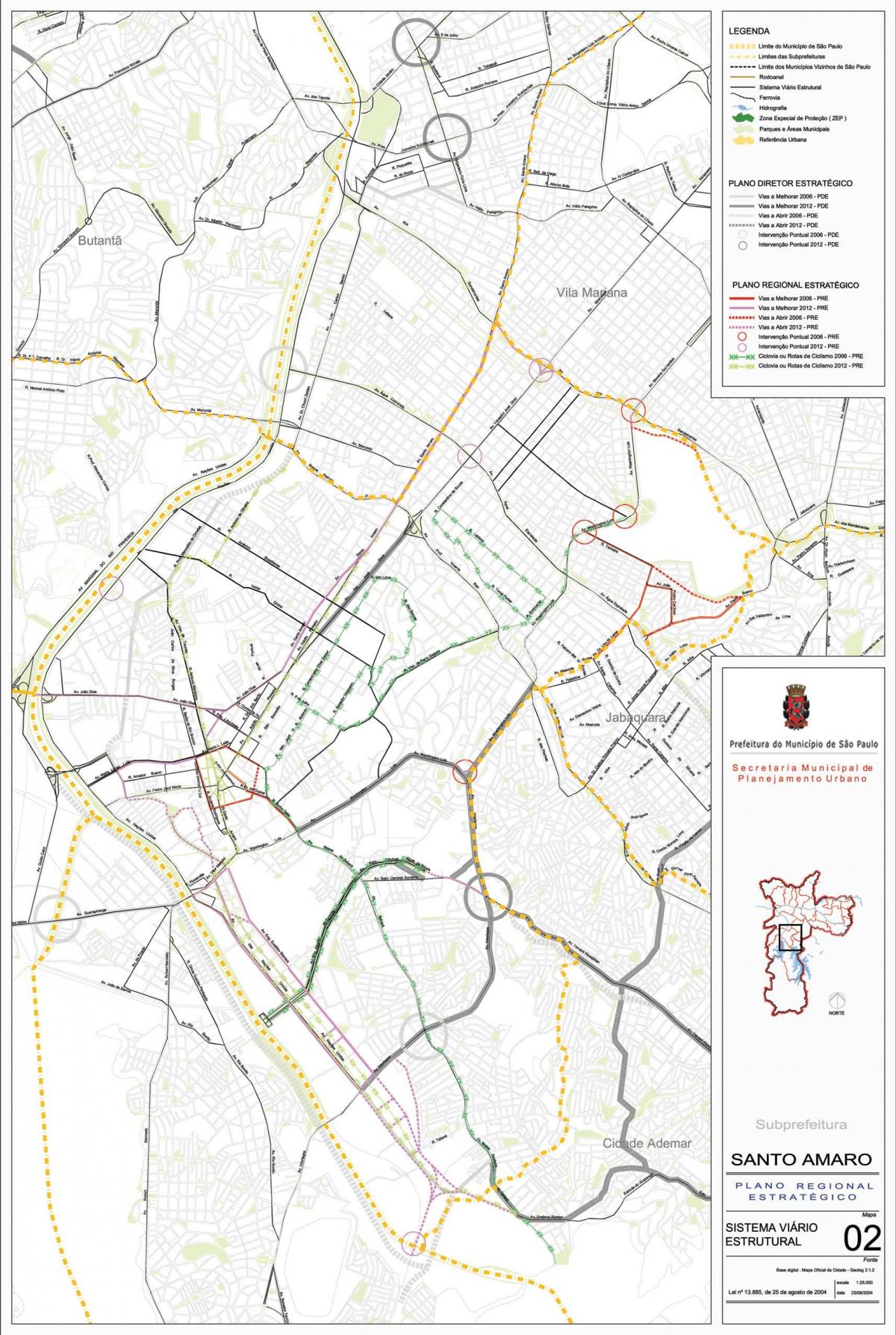 Karte Santo Amaro Sao Paulo - Ceļi