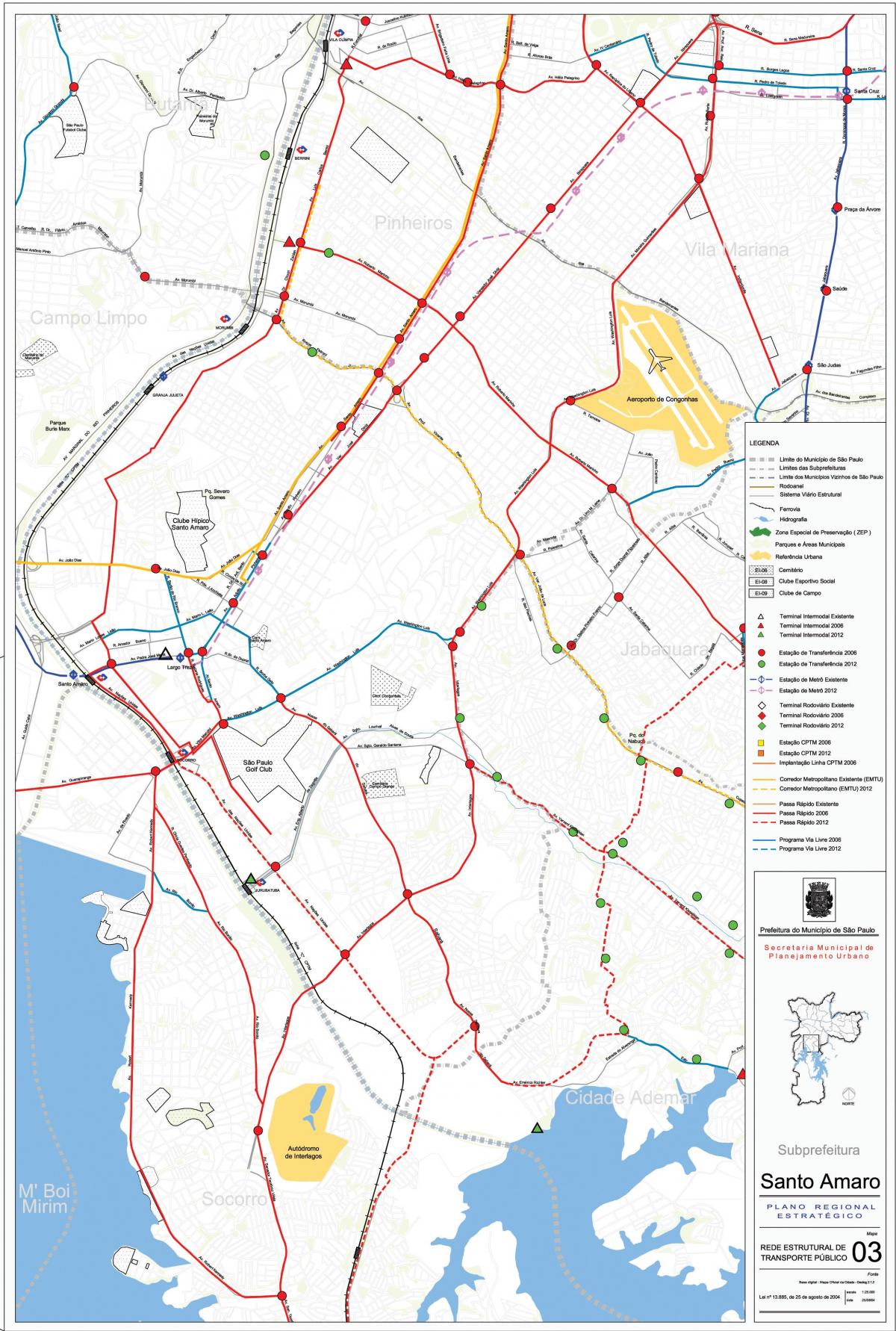 Karte Santo Amaro Sao Paulo - Sabiedriskais transports
