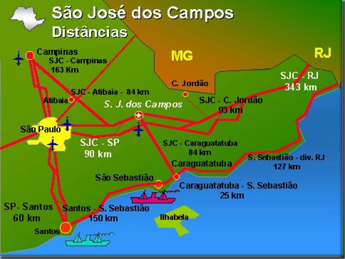 Karte São José dos Campos lidosta