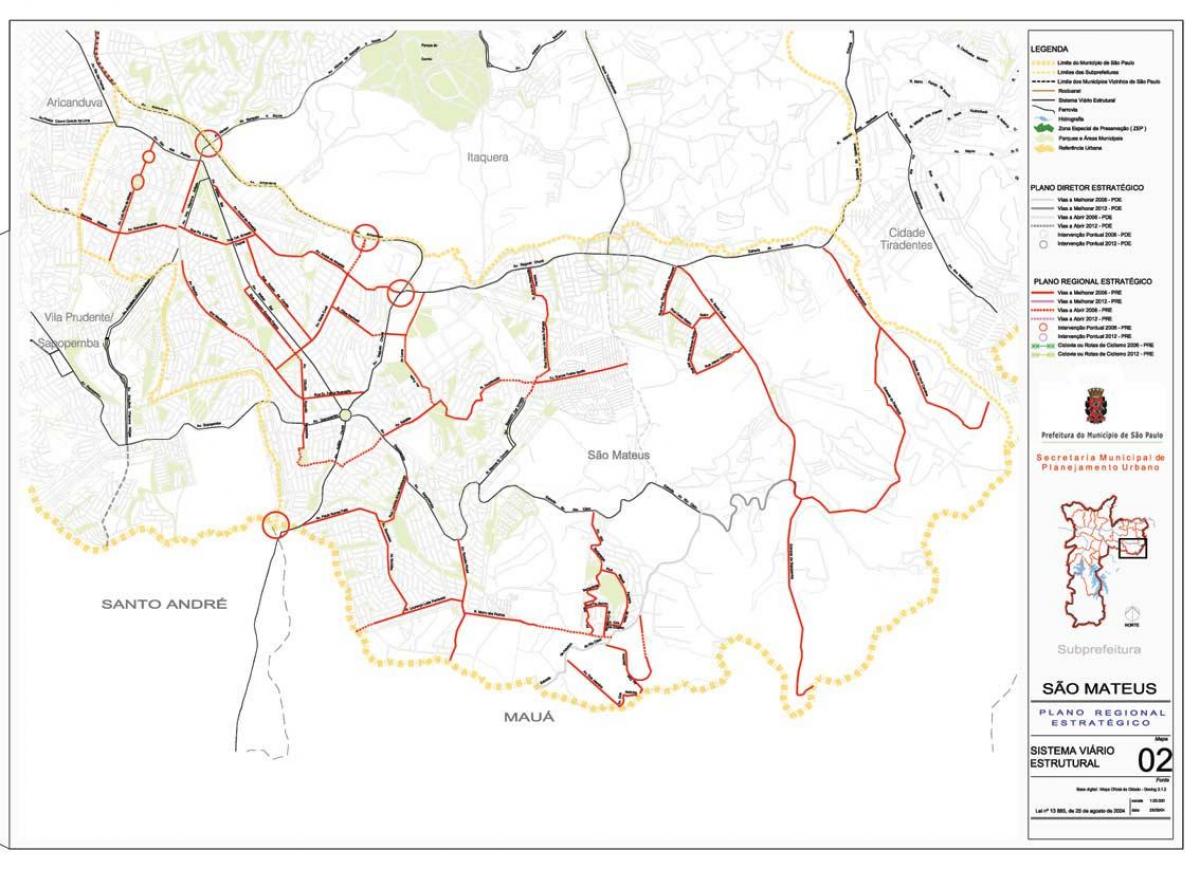 Karte São Mateus Sao Paulo - Ceļi