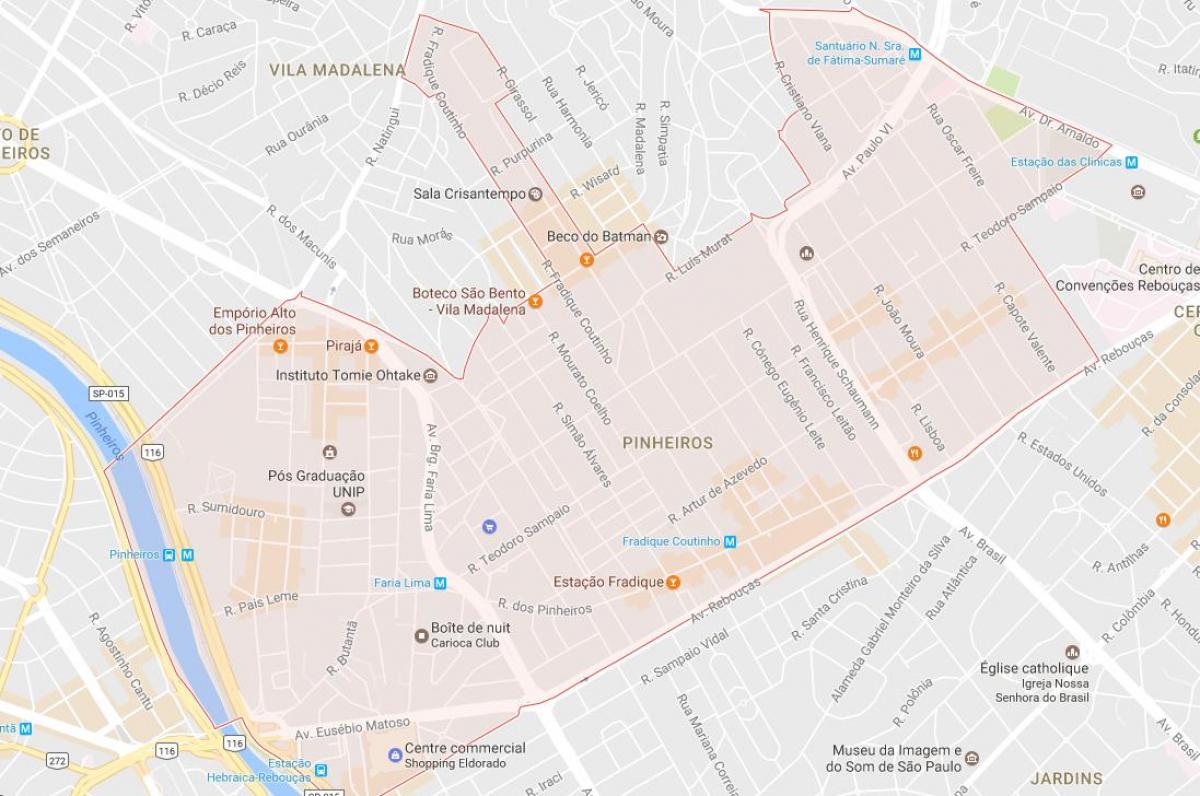Karte São Paulo Pinheiros