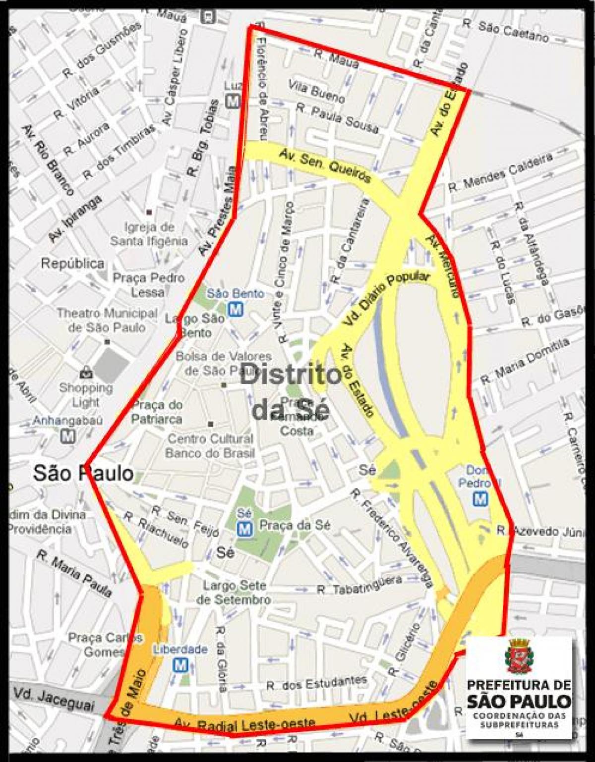 Karte Sé Sao Paulo