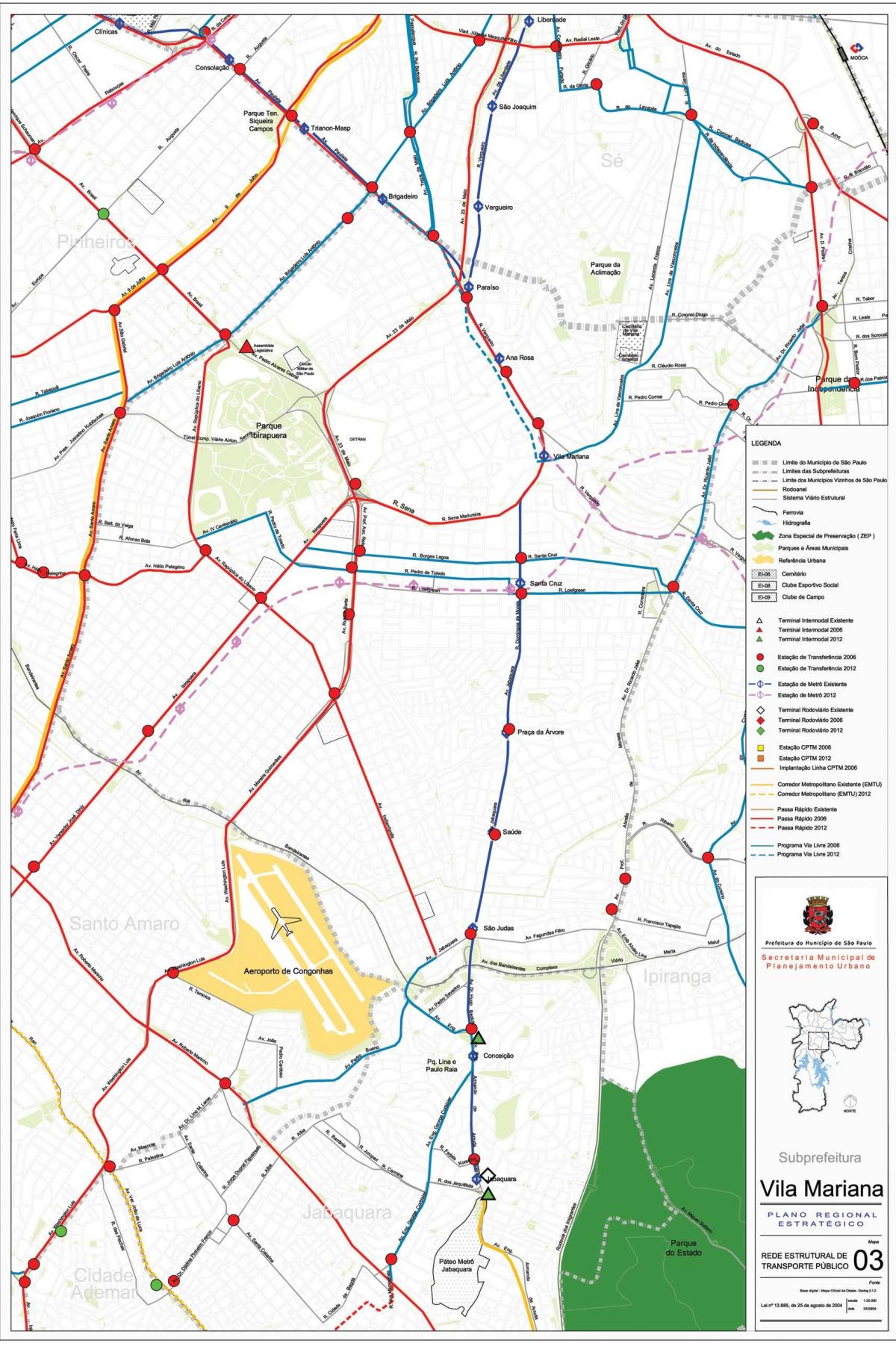 Karte Vila Mariana, Sao Paulo - Sabiedriskais transports