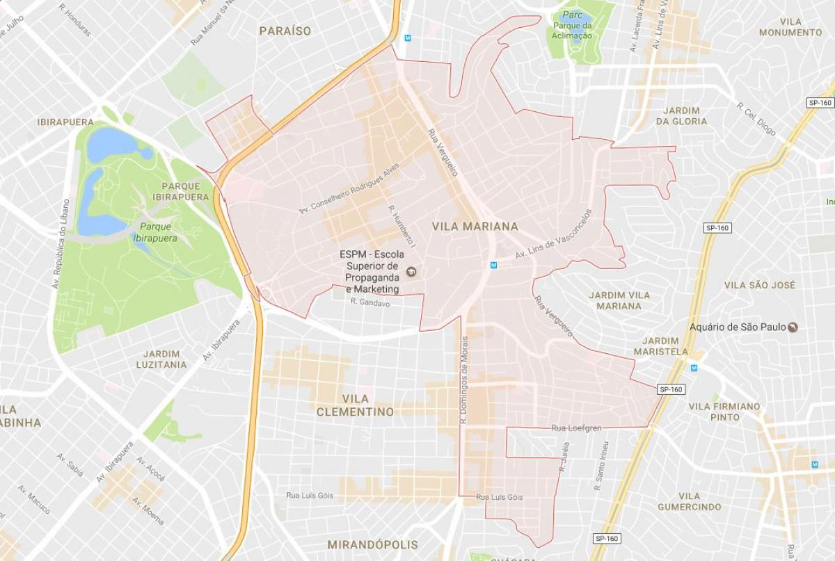 Karte Vila Mariana, Sao Paulo