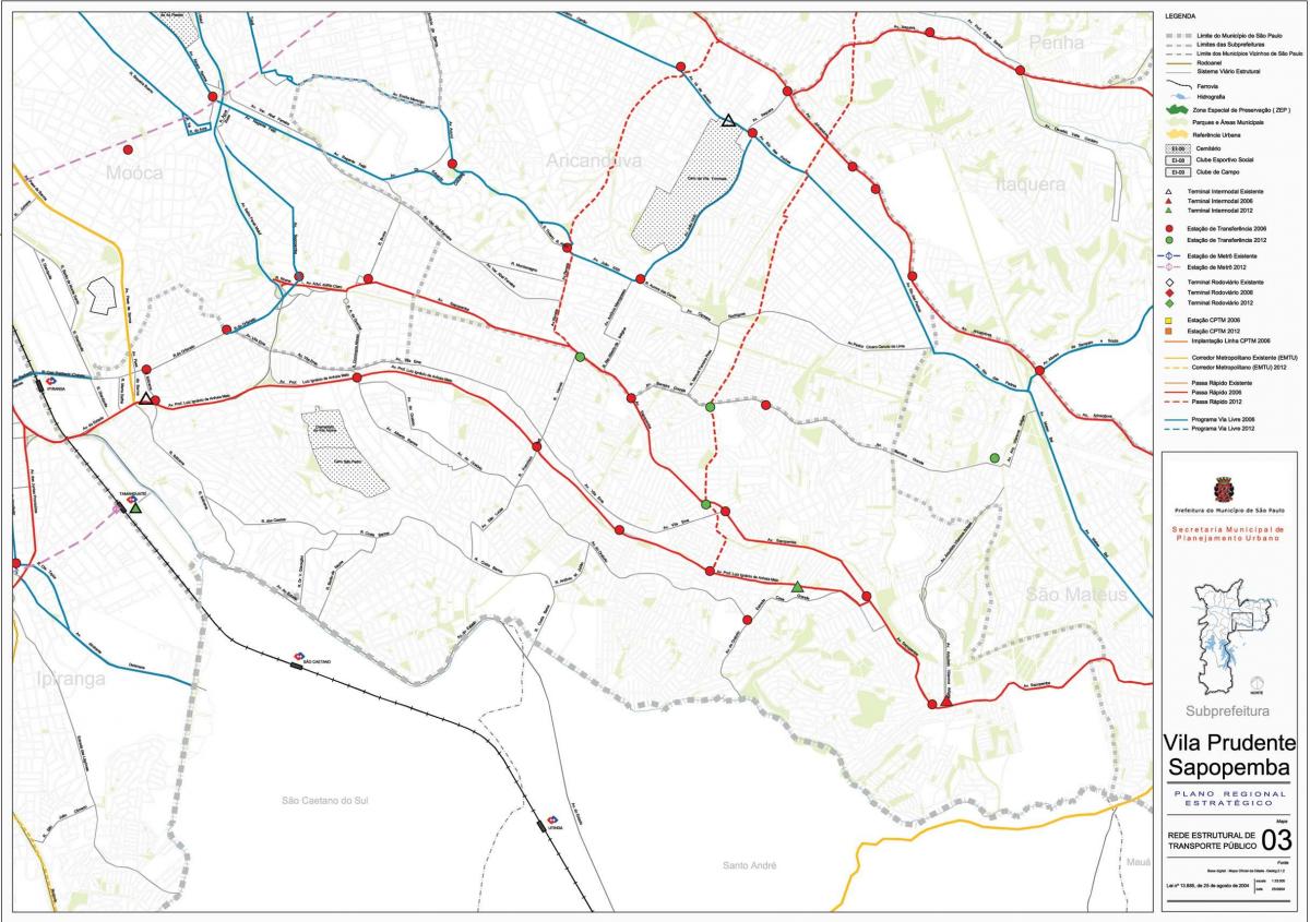 Karte Vila Prudente Sao Paulo - Sabiedriskais transports