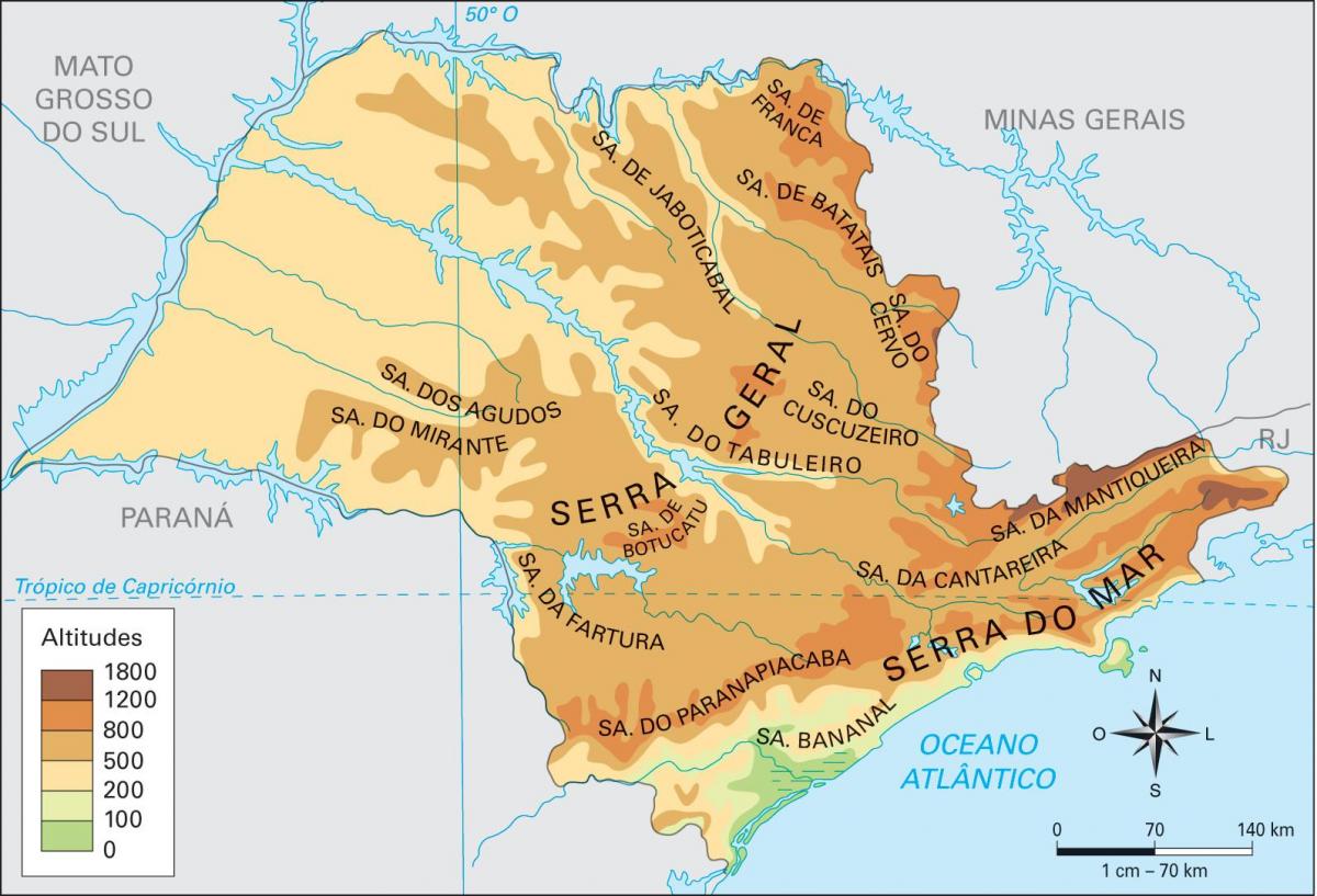 Kartes, ģeogrāfiskās Sao Paulo