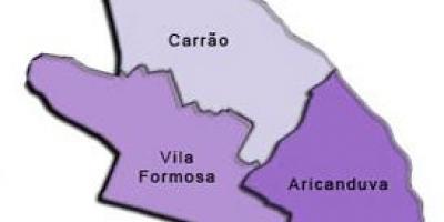 Karte Aricanduva-Vila Formosa sub-prefecture