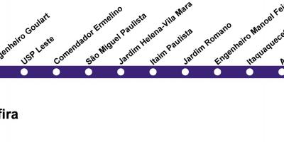 Karte CPTM Sao Paulo - 12 Līnijas - Sapphire