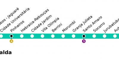 Karte CPTM Sao Paulo - Līnijas 9 - Esmeralde