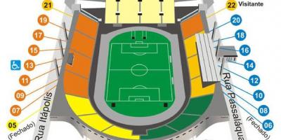 Karte Pacaembu São Paulo stadionā