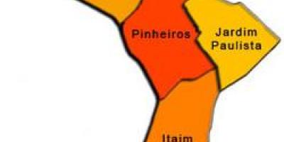 Karte Pinheiros sub-prefecture