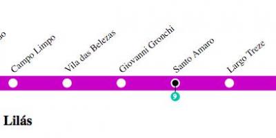 Karte sanpaulu metro - Līnijas, 5 - Ceriņi