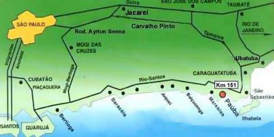 Karte São Paulo pludmales