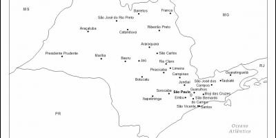 Karte São Paulo virgin - lielākajās pilsētās