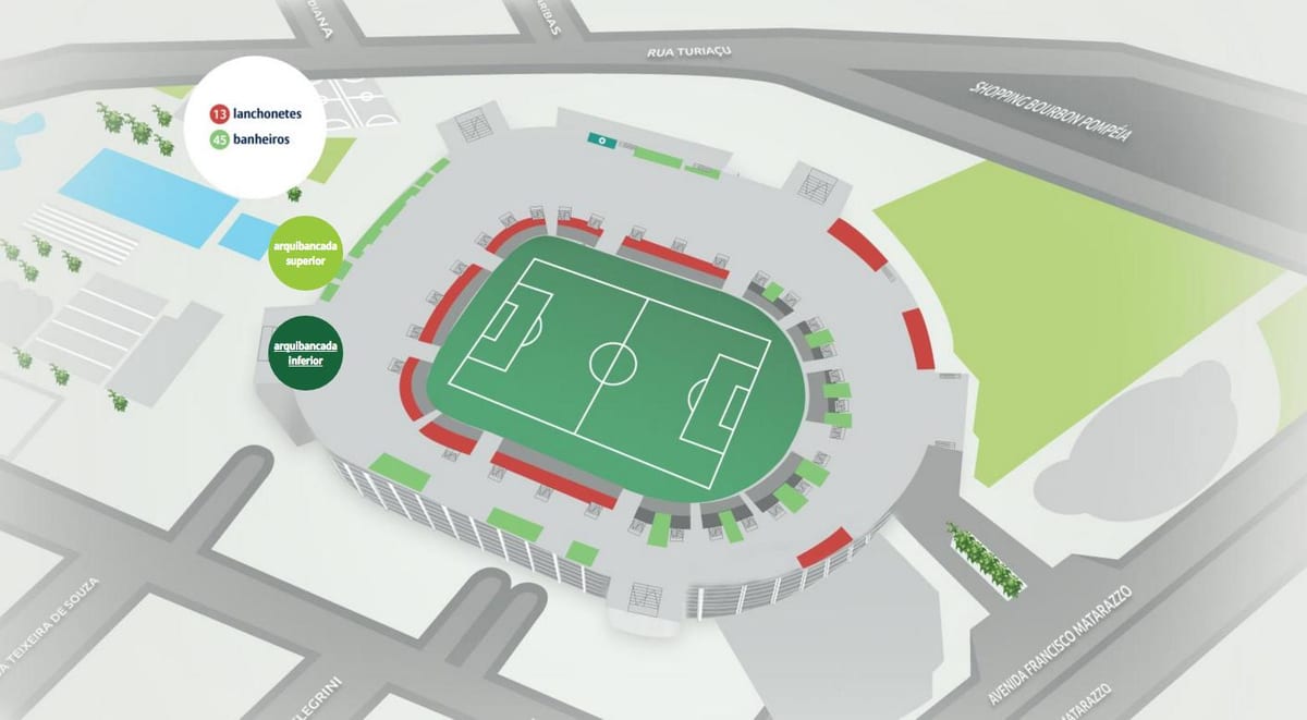 Karte Allianz Parque - Zemākas bleachers