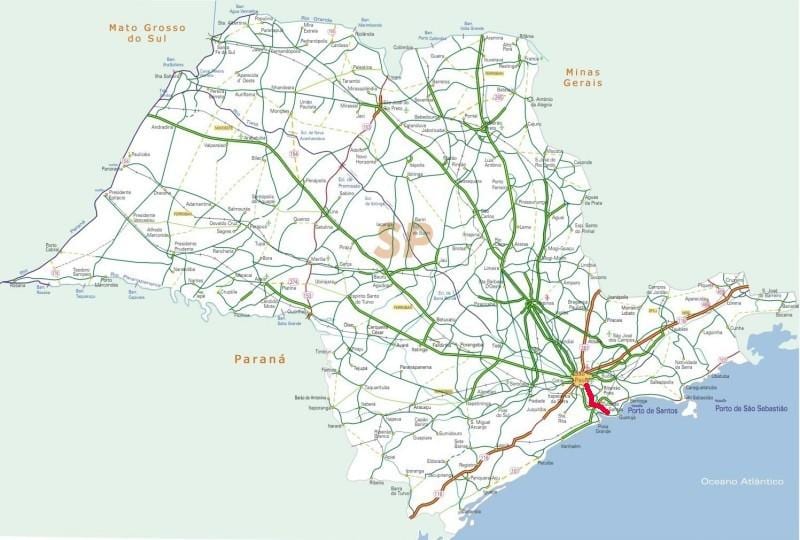 Karte Anchieta šosejas - SP 150