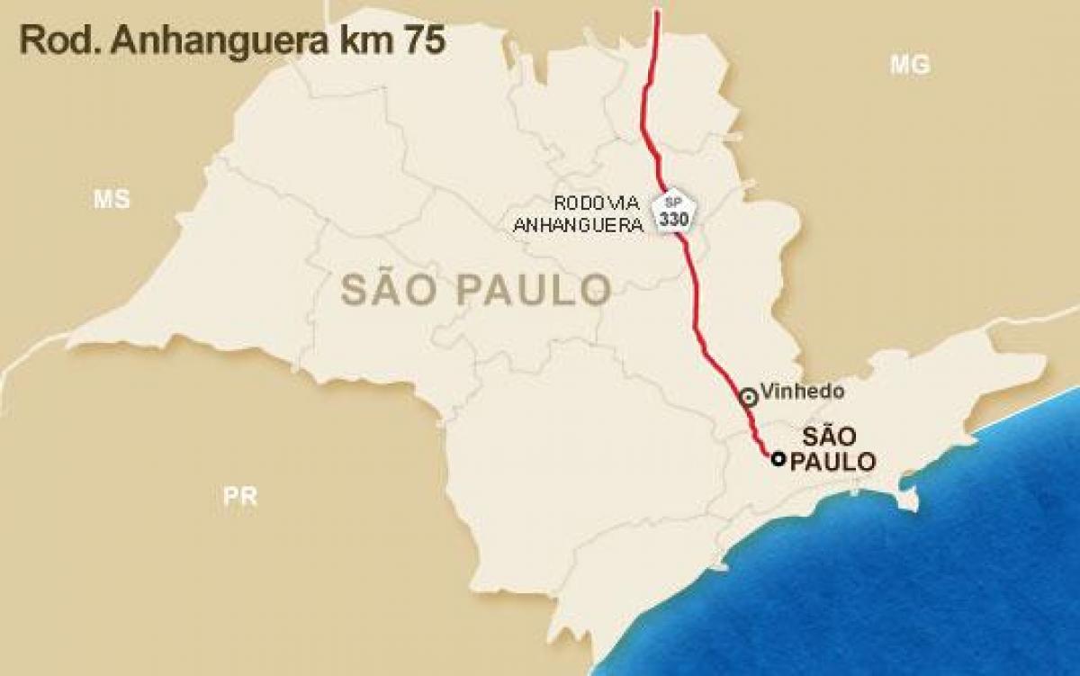 Karte Anhanguera šosejas - SP 330