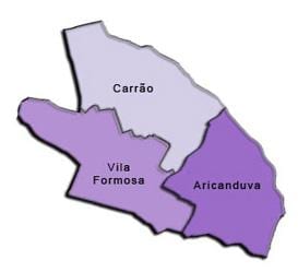 Karte Aricanduva-Vila Formosa sub-prefecture