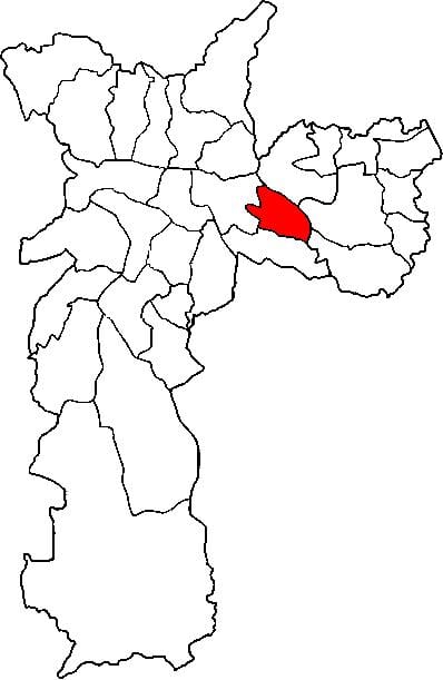 Karte Aricanduva-Vila Formosa sub-prefektūrā Sao Paulo