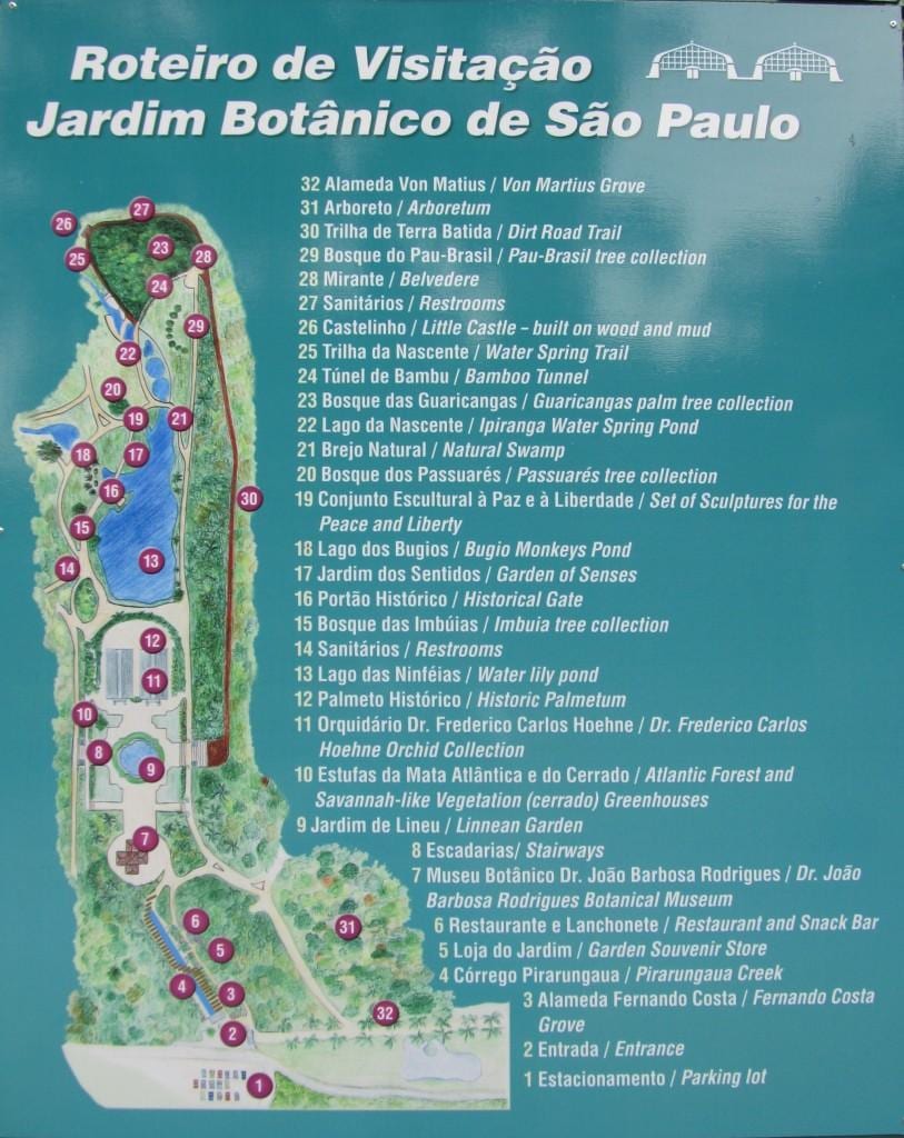 Karte botāniskais dārzs Sao Paulo