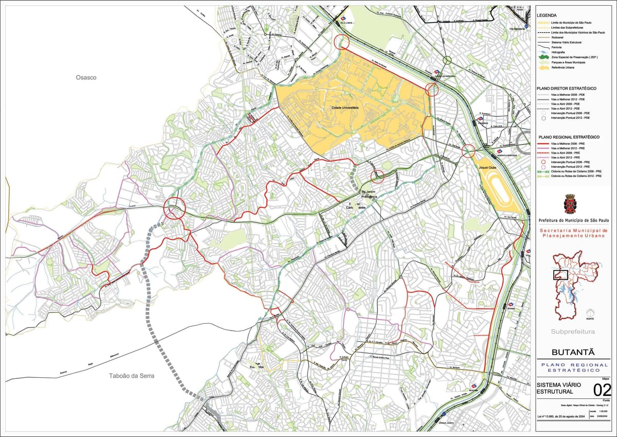 Karte Butantã Sao Paulo - Ceļi