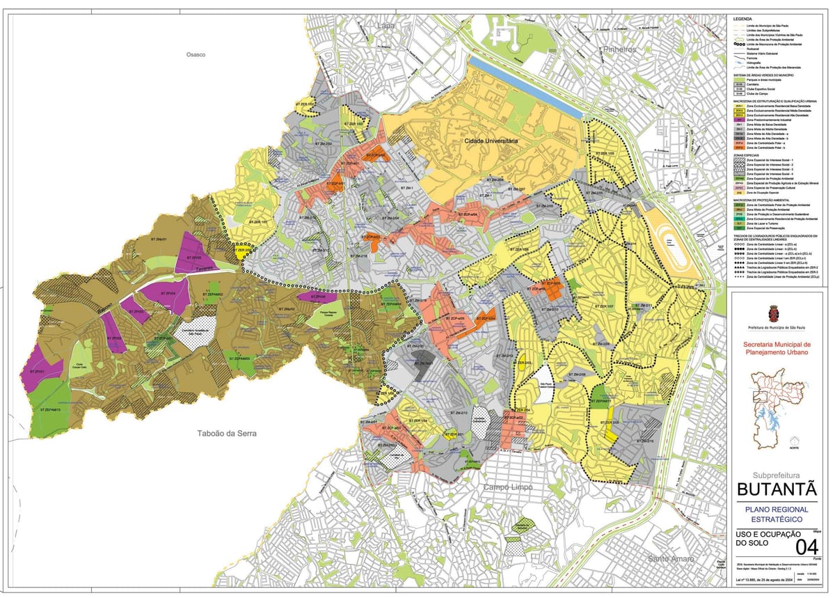 Karte Butantã Sao Paulo - Nodarbošanās augsnes